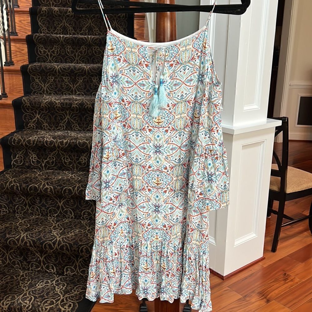 Cooper and Ella midi cold shoulder floral dress